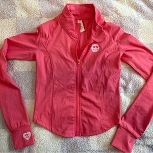 Muscle Hoodies BBL Pink Zip-Up Jacket with Heart Logo